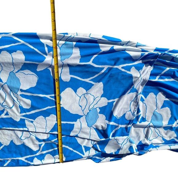 J.McLaughlin Women's Blue Floral Vintage Hawaiian Dress M - Picture 5 of 9